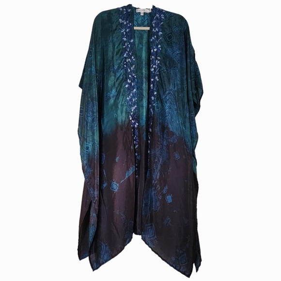 Teal and Navy Kimono - Picture 1 of 9